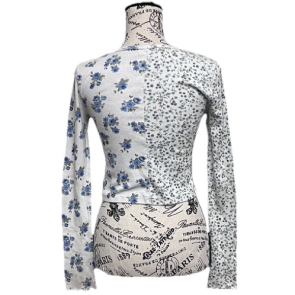 AERO Twist Front Flyaway Floral Crop Top Women’s S Babydoll Cottagecore Coquette - Picture 5 of 9